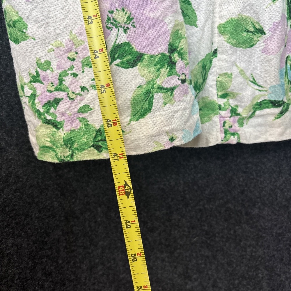 Old Navy Linen Blend Fit & Flare Floral Midi Dress Size M Cottagecore Pockets - Picture 11 of 11